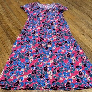 Lilly Pulitzer Pink and Blue Floral 3/4 length ladies dress medium
